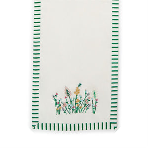 Wild Flowers Table Runner with Embroidered Accents