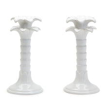 Load image into Gallery viewer, White Palm Leaf Taper Candlestick Candleholder - Single
