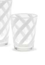 Load image into Gallery viewer, short glass with white diagonal stripes

