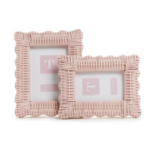 Load image into Gallery viewer, Pink Wicker Weave Photo Frame in two sizes

