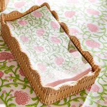 Load image into Gallery viewer, Scalloped Edge Guest Towel Napkin or Utensil Holder holding guest towels
