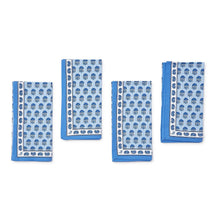 Load image into Gallery viewer, four Chinoiserie Blue Block Print Cloth Napkins
