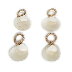 Capiz Clam Shell-Shaped Napkin Rings - Set of 4