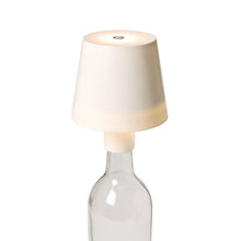 Load image into Gallery viewer, white Lampshade on a wine bottle
