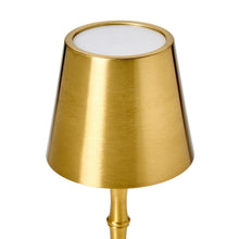 Load image into Gallery viewer, close up of gold lamp with light off

