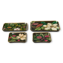 Load image into Gallery viewer, Four Vintage Floral Print Metal Trays
