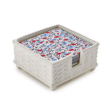 Load image into Gallery viewer, Basketweave Cocktail Napkin Holder with napkins 
