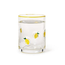 Load image into Gallery viewer, Lemon Double Old Fashion Glass holding water
