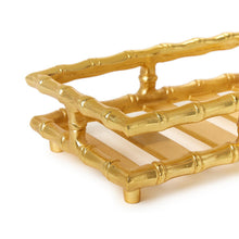Load image into Gallery viewer, close up of Golden Bamboo Guest Towel / Napkin Holder
