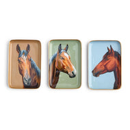 three Horse Country Metal Trinket / Desk Trays