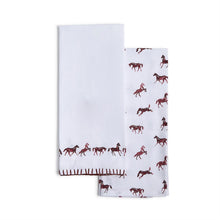Load image into Gallery viewer, Horse Silhouette Cloth Dish Towels - Set of 2 in brown
