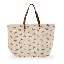 Load image into Gallery viewer, Horse Silhouette Printed Tote Bags in blue
