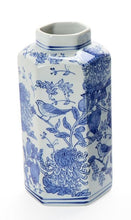Load image into Gallery viewer, Chrysanthemum Hand-Painted Blue and White Vase 11 inch
