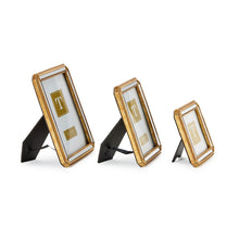 Load image into Gallery viewer, Beveled Mirror Photo Frame showing kick stand
