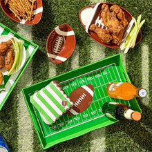 Load image into Gallery viewer, football themed party trays  and serving pieces
