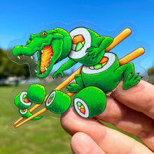 Load image into Gallery viewer, Clear Sticker - Gator Sushi Roll
