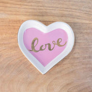 Love Heart Pink, White & Gold Trinket Dish