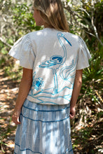 Load image into Gallery viewer, back view of jacket with embroidered stork
