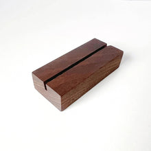 Load image into Gallery viewer, Wood Card Holder side view showing width
