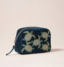 Load image into Gallery viewer, Turtle Conservation Cosmetics Bag - Marine Navy Velvet
