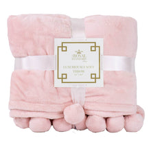 Load image into Gallery viewer, Cozy Pom Pom Throw - Light Pink

