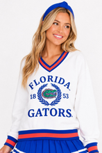 Load image into Gallery viewer, woman wearing the Florida Heritage V-Neck Pullover
