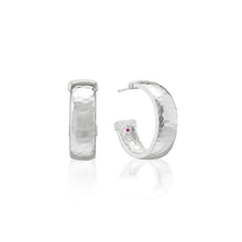 Load image into Gallery viewer, Capucine de Wulf Jewelry Cleopatra Classic Hoop Earrings in silver showing post backing
