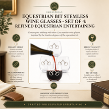 Load image into Gallery viewer,  Equestrian Bit Stemless Wine Glass graphic 
