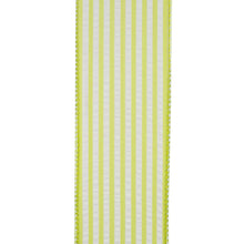 Load image into Gallery viewer, Lime green and white Stripe ribbon
