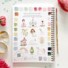 Load image into Gallery viewer, Fairytale Watercolor Workbook showing all images in book

