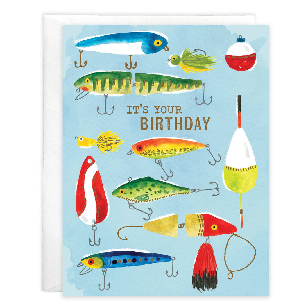 Birthday Greeting Card - Fishing Lures