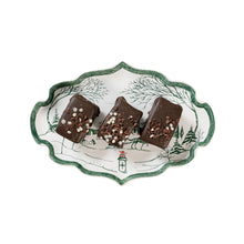 Load image into Gallery viewer, Juliska Country Estate Winter Frolic 7" Tray - Evergreen set with desserts 
