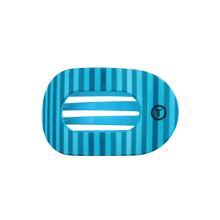 Load image into Gallery viewer, TELETIES Flat Round Hair Splash Zone - Medium with teal and blue stripes

