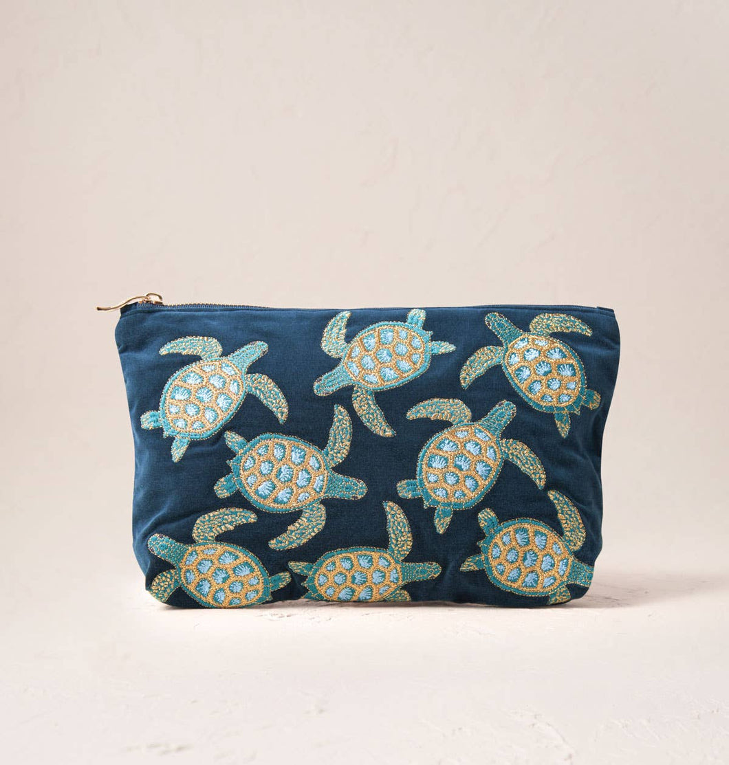 Turtle Conservation Everyday Pouch - Marine Navy Velvet