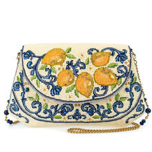 Load image into Gallery viewer, Capri Lemons Crossbody Handbag cream orange blue and green beads
