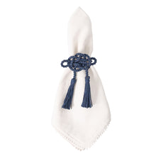 Load image into Gallery viewer, Juliska Mystic Knot Napkin Ring with a white napkin 
