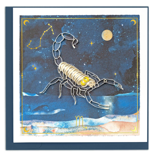 Quilled Scorpio Zodiac Greeting Card