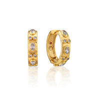 Capucine de Wulf Huggie Hoop Earrings with clear stones