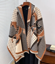Load image into Gallery viewer, Equestrian Brown Giddy Up Reversible Wrap
