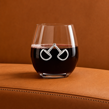 Load image into Gallery viewer,  Equestrian Bit Stemless Wine Glass filled with wine
