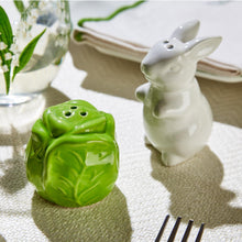 Load image into Gallery viewer, Easter Bunny and Cabbage Leaf Salt and Pepper Shaker Set
