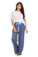 person wearing Navy Floral Pajama Pants
