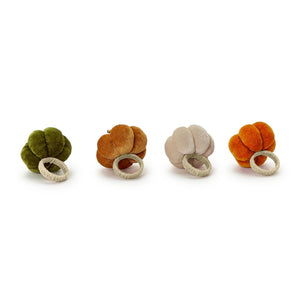 Velvet Pumpkin Napkin Ring Single