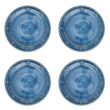 Load image into Gallery viewer, Juliska Berry &amp; Thread Melamine Dessert/Salad Plate Set/4 in Ocean blue
