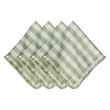 Load image into Gallery viewer, Juliska Gingham Ruffle Napkin Set/4 seagrass
