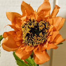 Load image into Gallery viewer, close up of orange Autumn Floribunda Hand-Crafted Paper Flower
