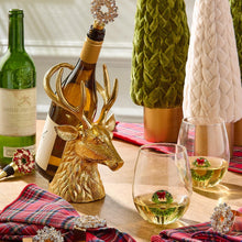 Load image into Gallery viewer, Wreath Icon Stemless Wine Glass
