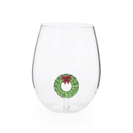 Wreath Icon Stemless Wine Glass