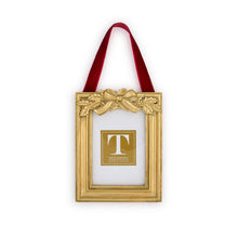 Load image into Gallery viewer, Holly Leaves Hanging rectangle  Photo Frames with red Ornament ribbon 
