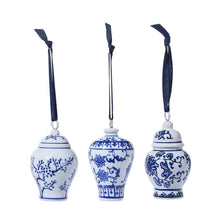 Load image into Gallery viewer, Blue &amp; White Temple Jar Ornament / Place Card Holder
